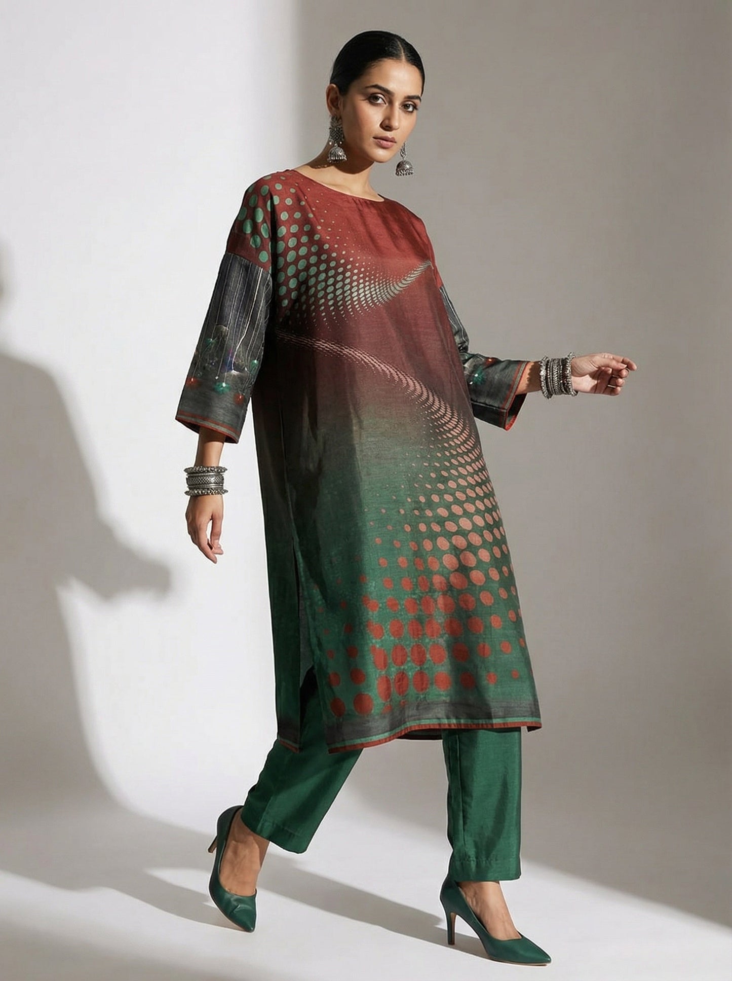 Semi Stitched Casual Chanderi Suitset VISHAL KAPUR