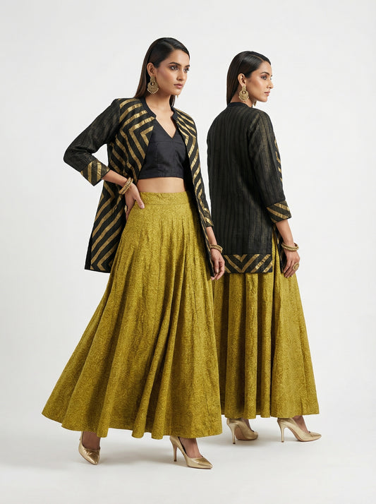 Semi stitched Formal Skirtset