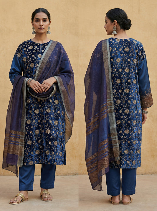 Semi Stitched Formal Chanderi Suitset
