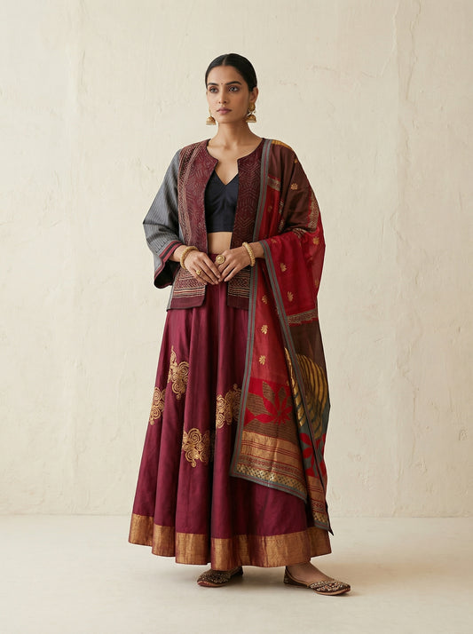 Semi stitched Formal Skirtset