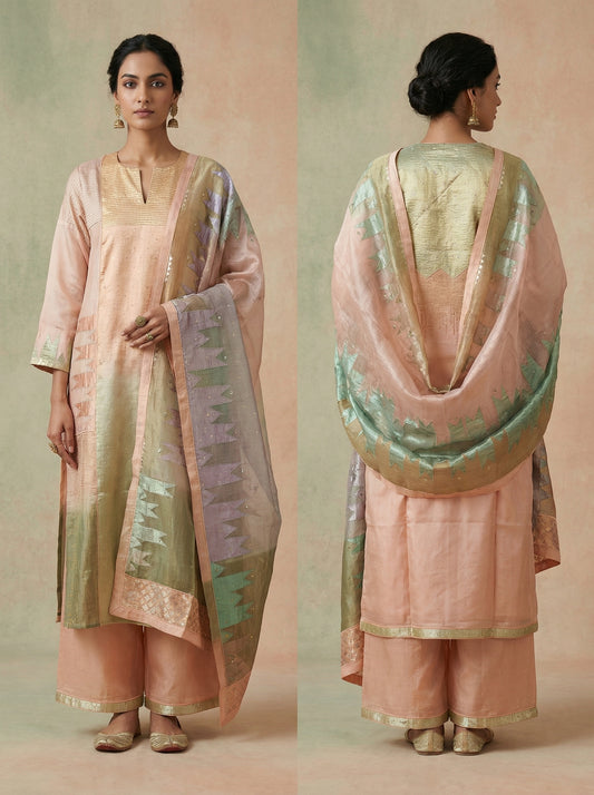 Semi Stitched Formal Chanderi Suitset