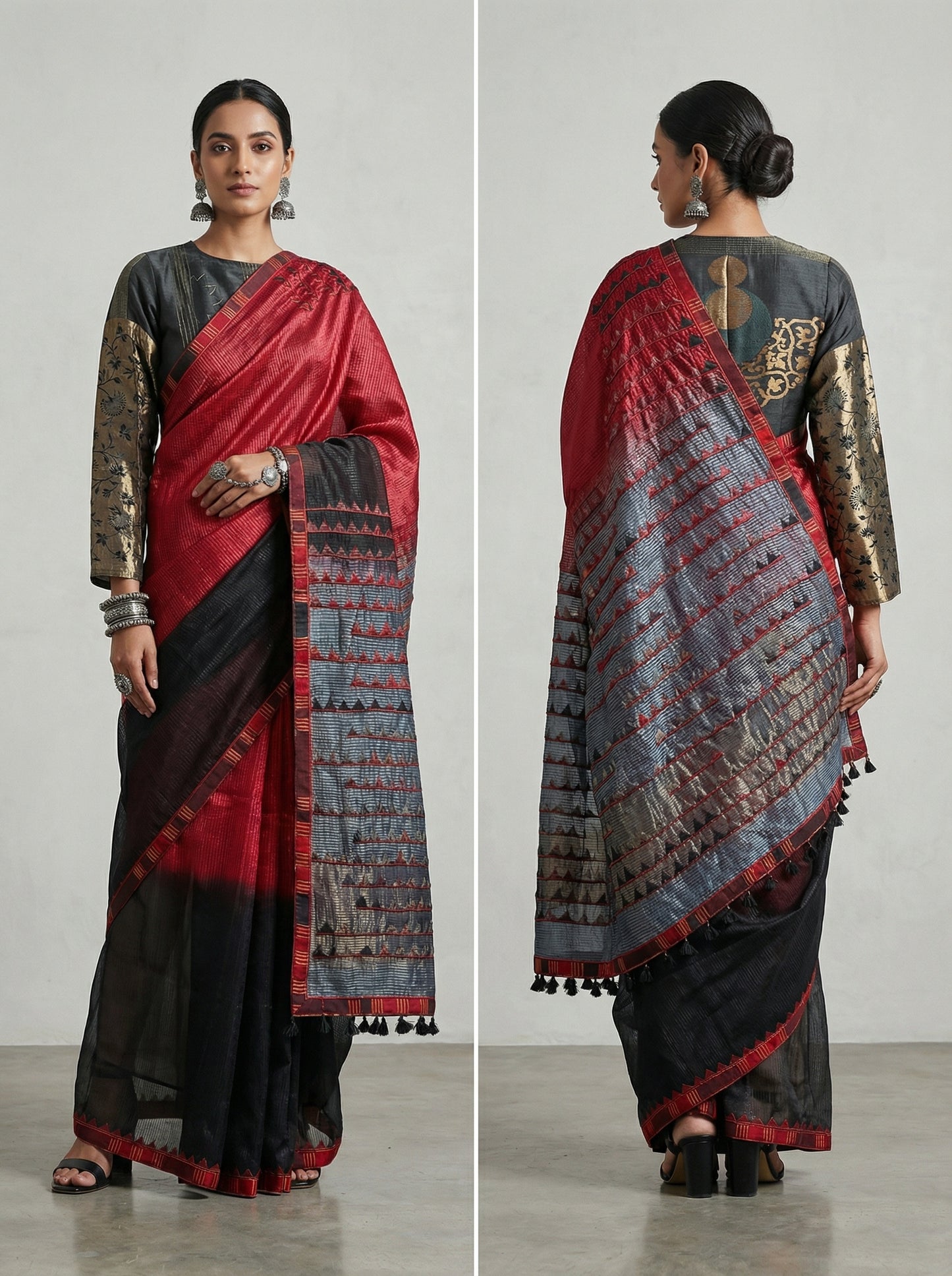 Formal Chanderi Silk Ajrakh Saree