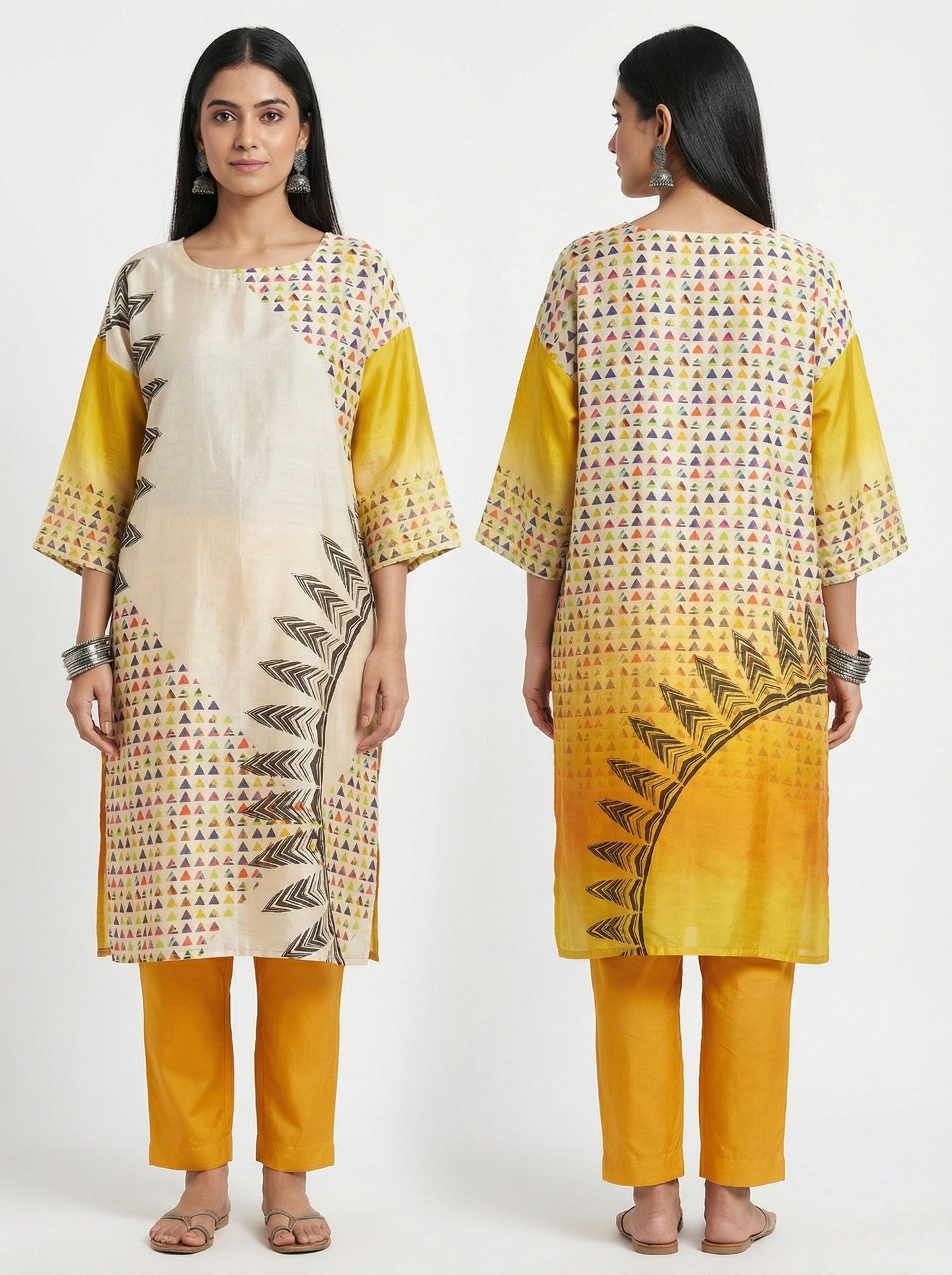 Semi Stitched Chanderi Casual kurta VISHAL KAPUR