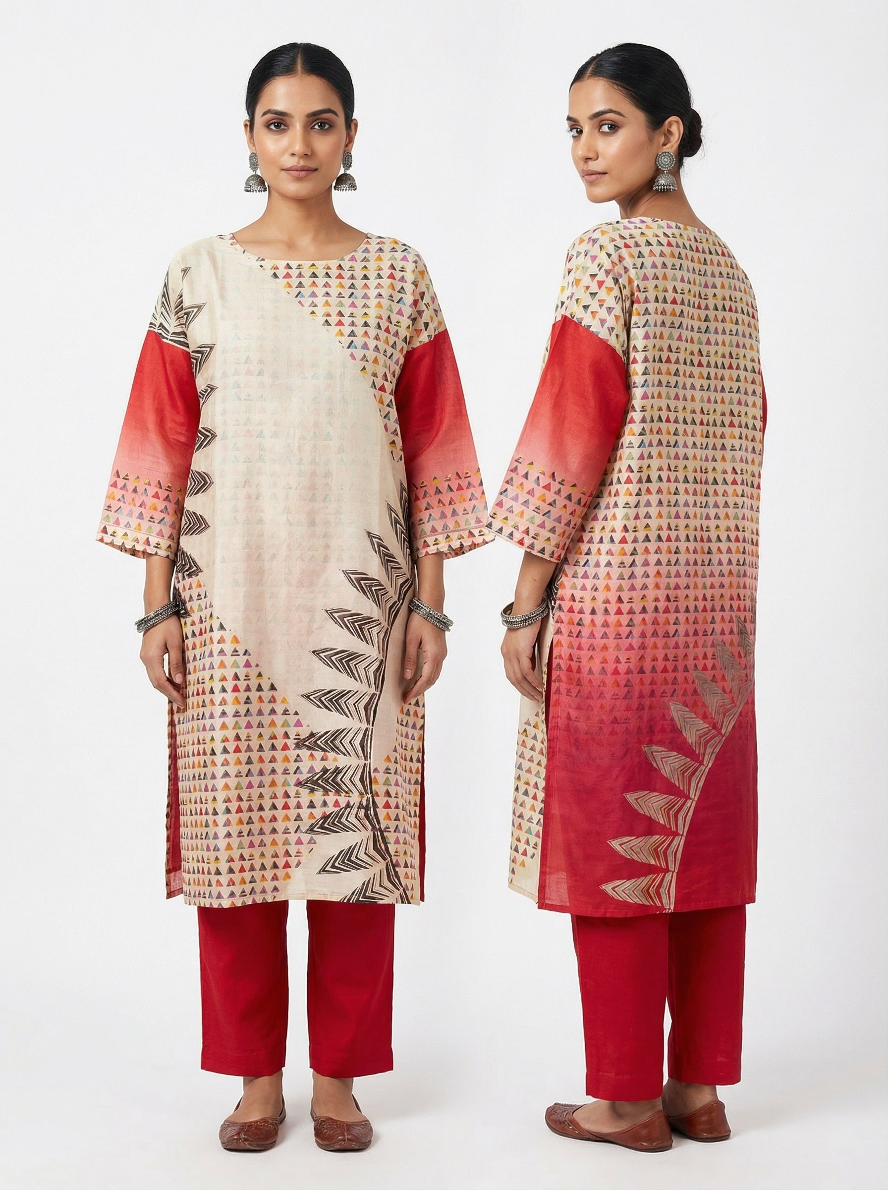 Semi Stitched Chanderi Casual Kurta VISHAL KAPUR