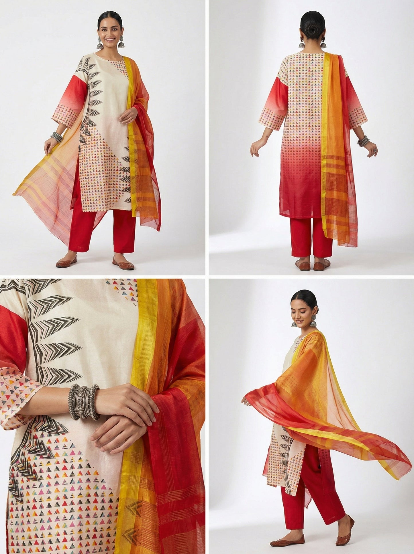 Semi Stitched Chanderi Casual Kurta VISHAL KAPUR