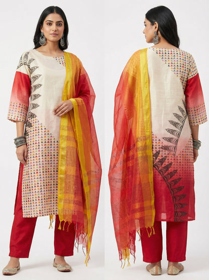 Semi Stitched Cotton Casual Suitset VISHAL KAPUR