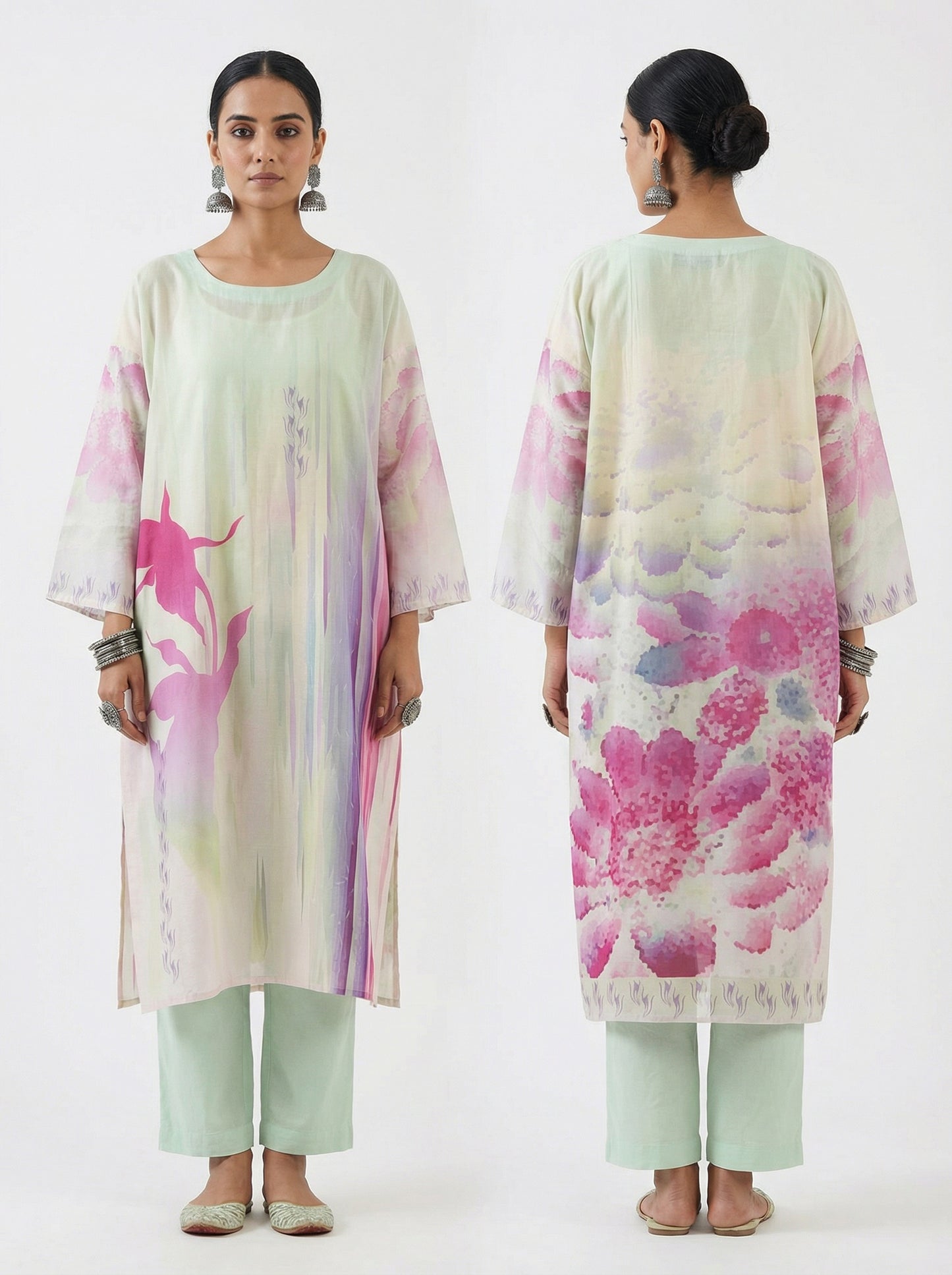 Semi Stitched Cotton lawn Kurta