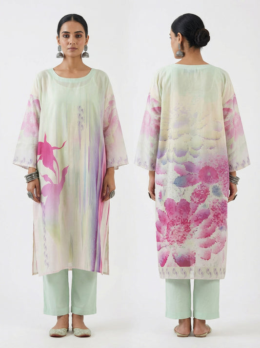 Semi Stitched Cotton lawn Kurta