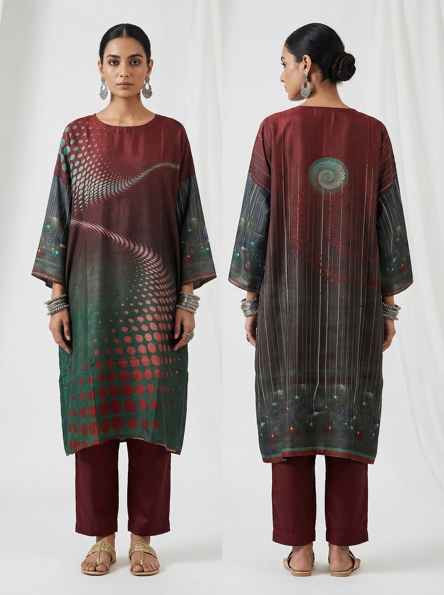 Semi Stitched Casual Chanderi Kurta