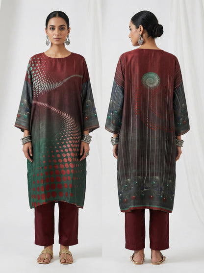 Semi Stitched Casual Chanderi Kurta