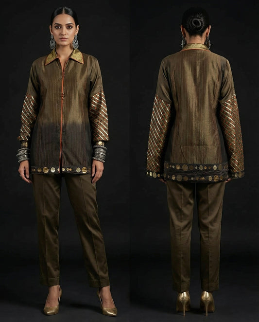 Semistitched Chanderi Short Tunic