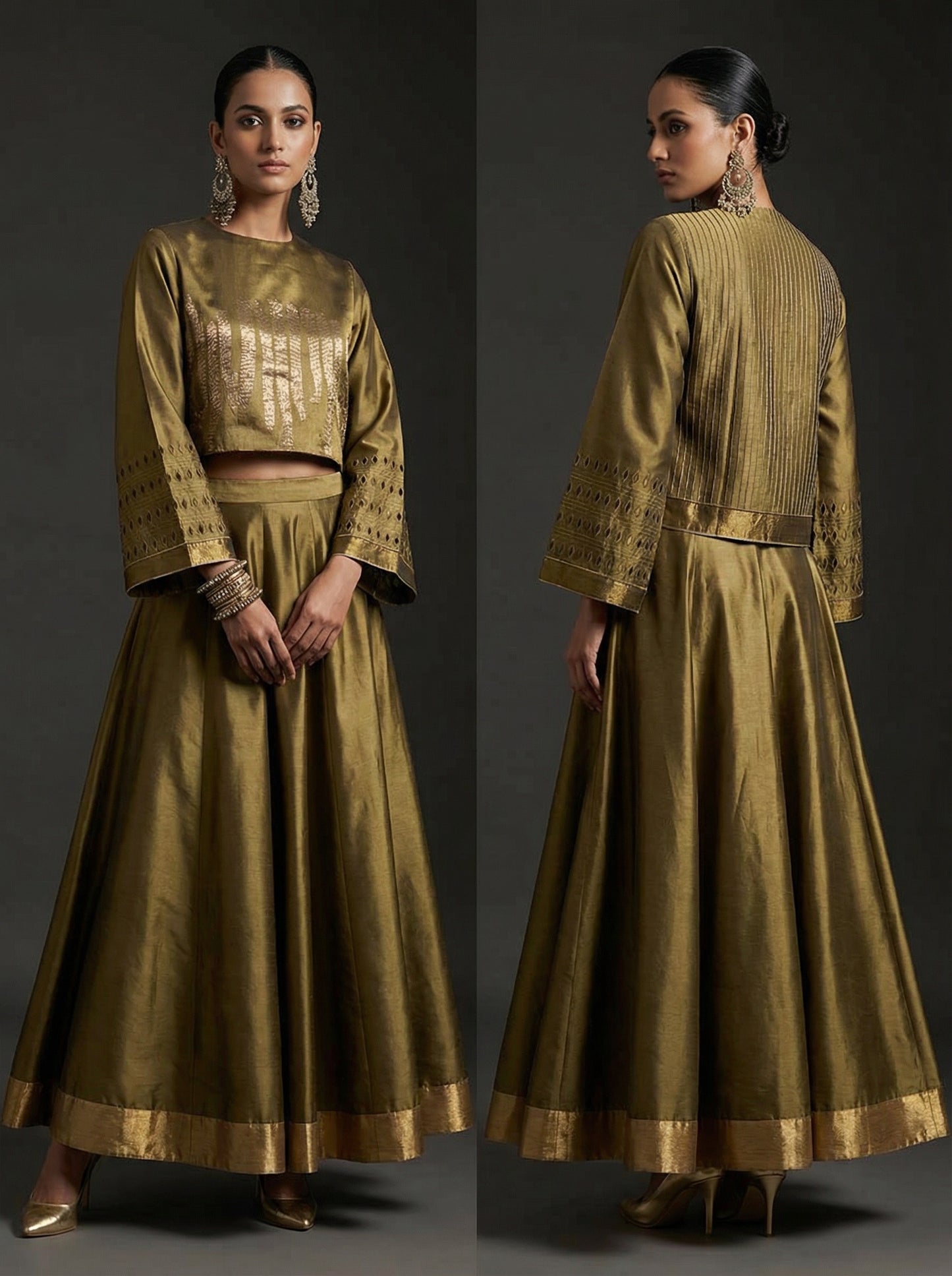 Semistitched Chanderi Ɓlouse