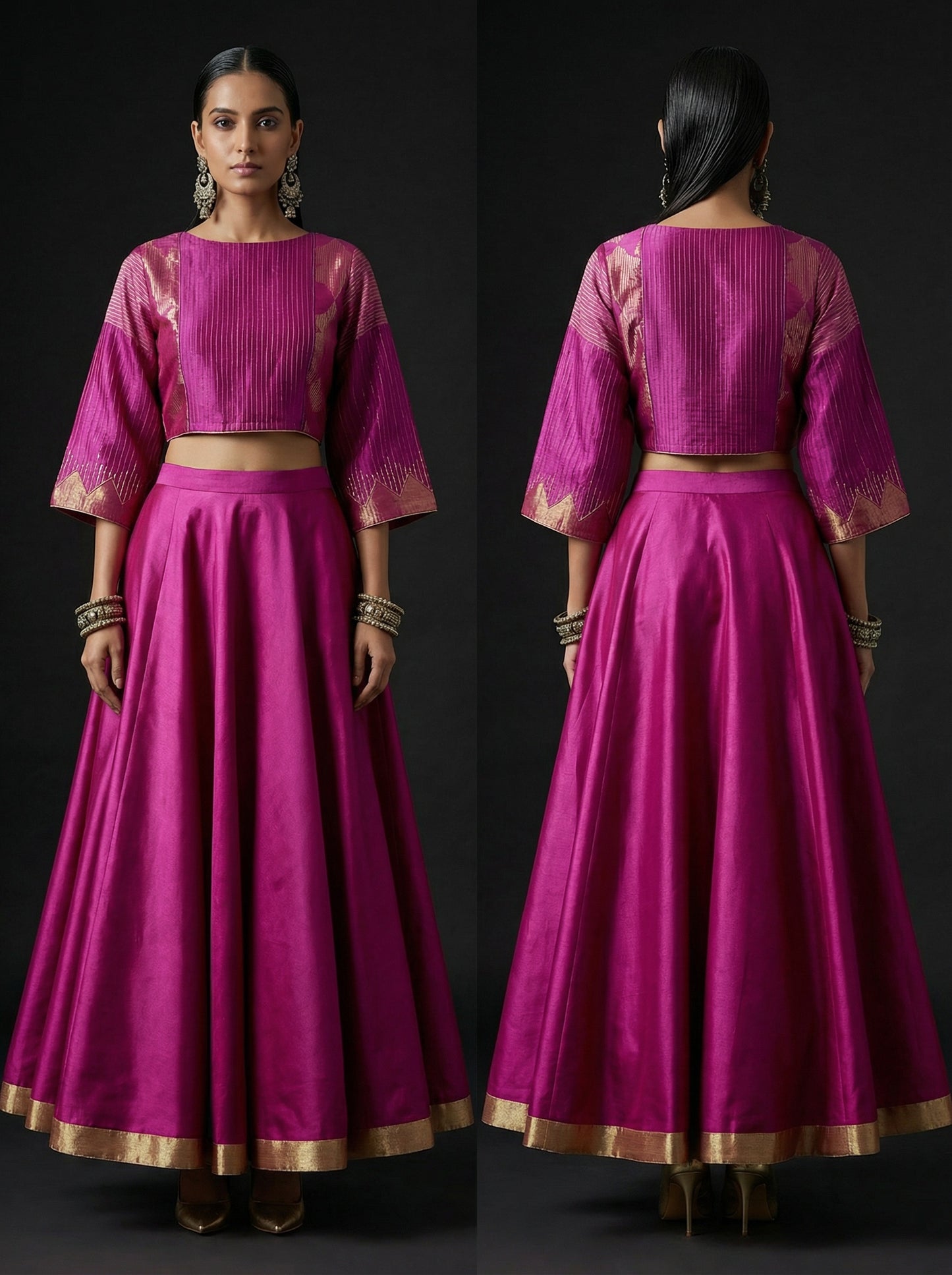 Semistitched Chanderi Ɓlouse