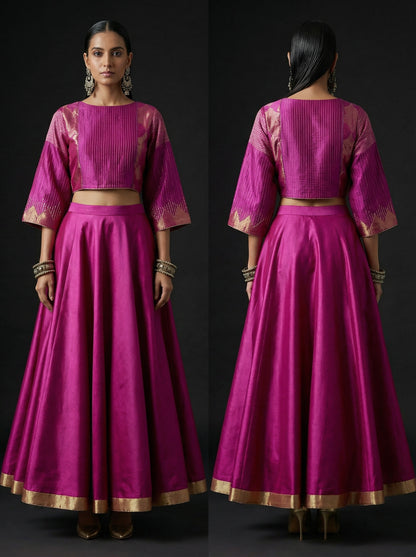 Semistitched Chanderi Ɓlouse