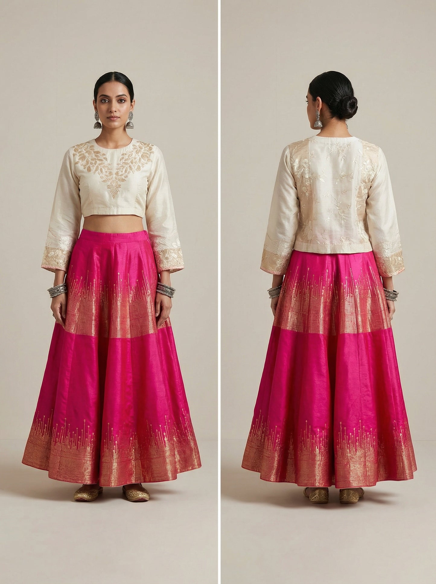 Semi stitched Formal Skirtset