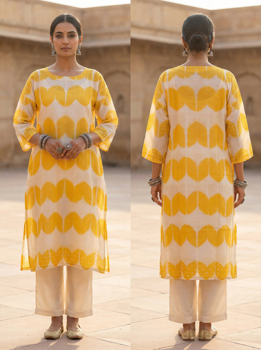 Semi Stitched Chanderi Kurta