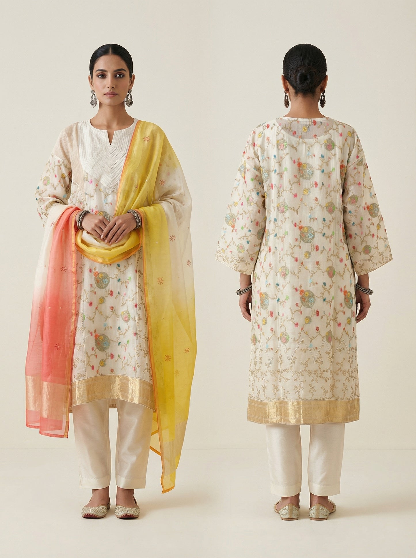 Semi Stitched Formal Kota silk Suitset
