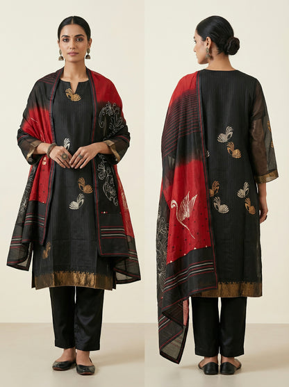 Semi Stitched Formal chanderi Suitset
