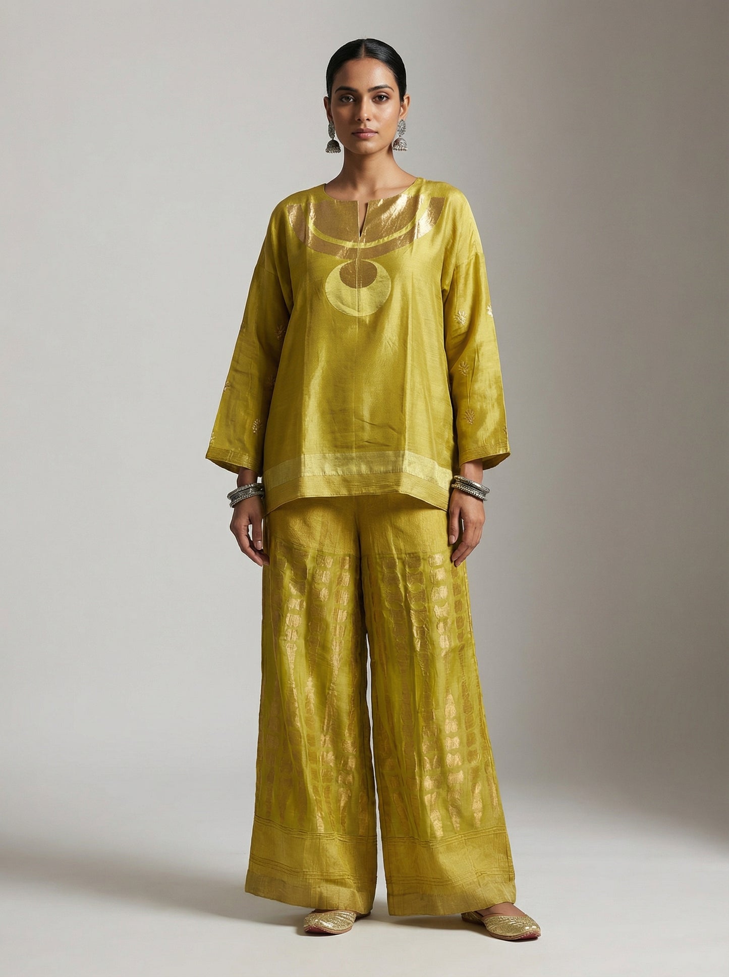 Indowestern chanderi formal coordset