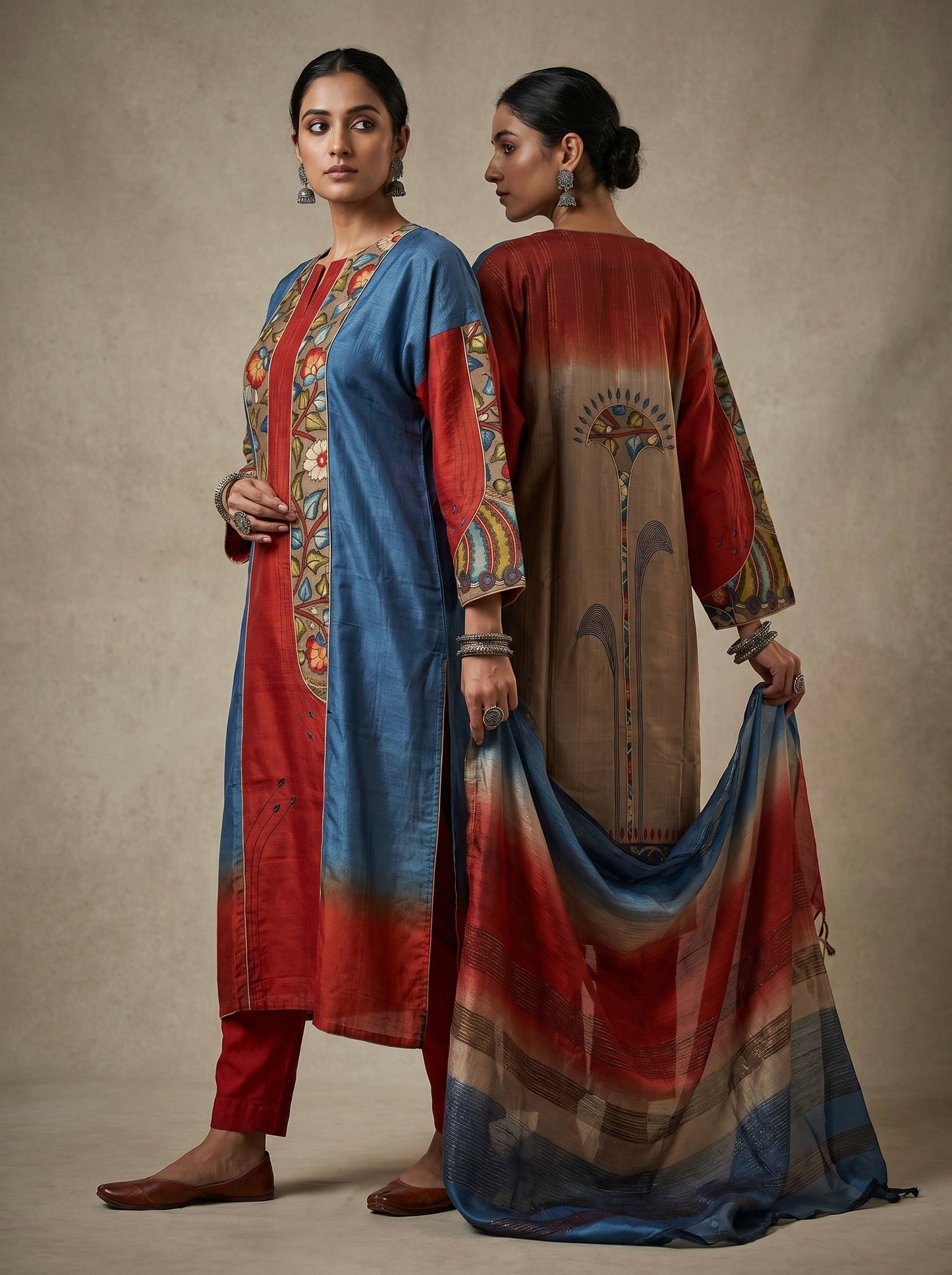 Semi Stitched Chanderi Formal Kurta VISHAL KAPUR