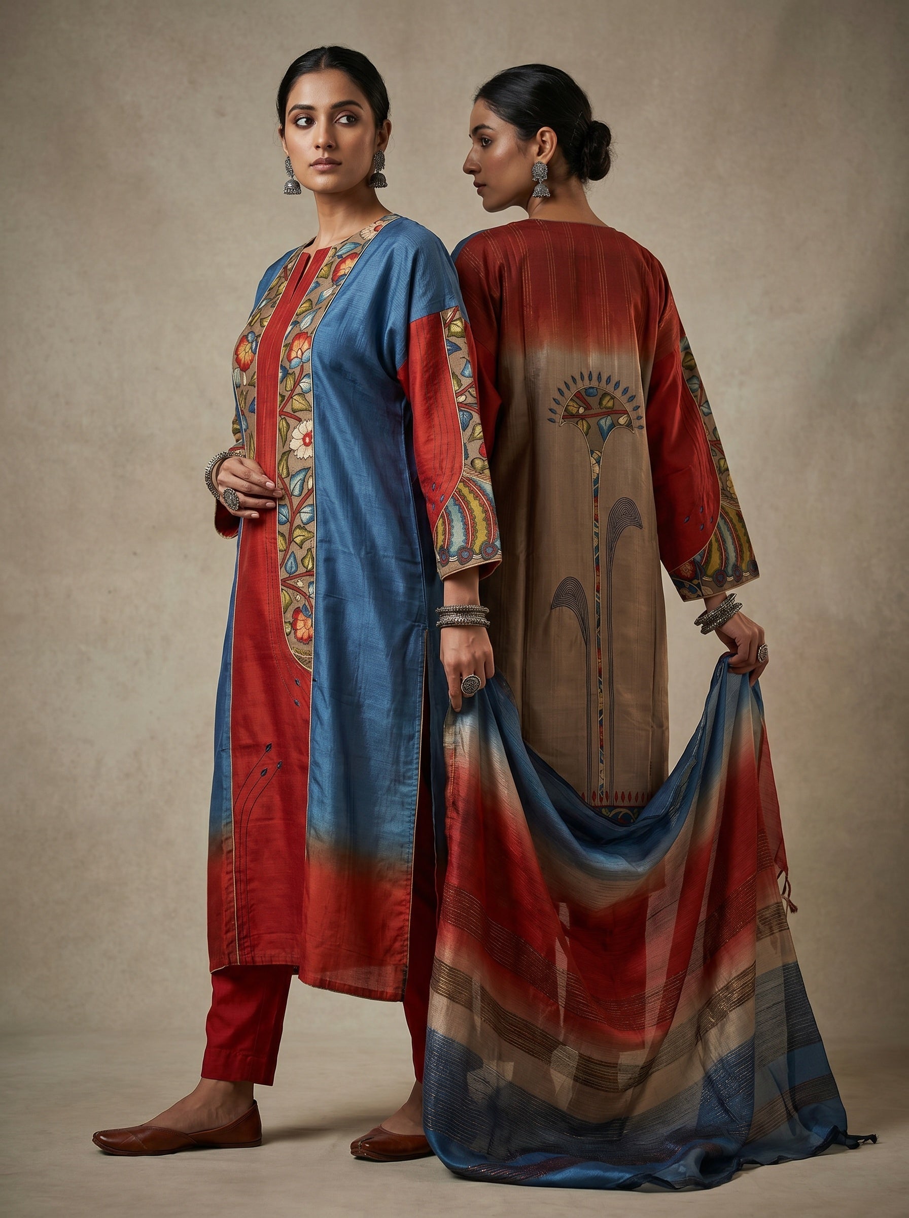 Semi Stitched Chanderi Formal Kurta VISHAL KAPUR