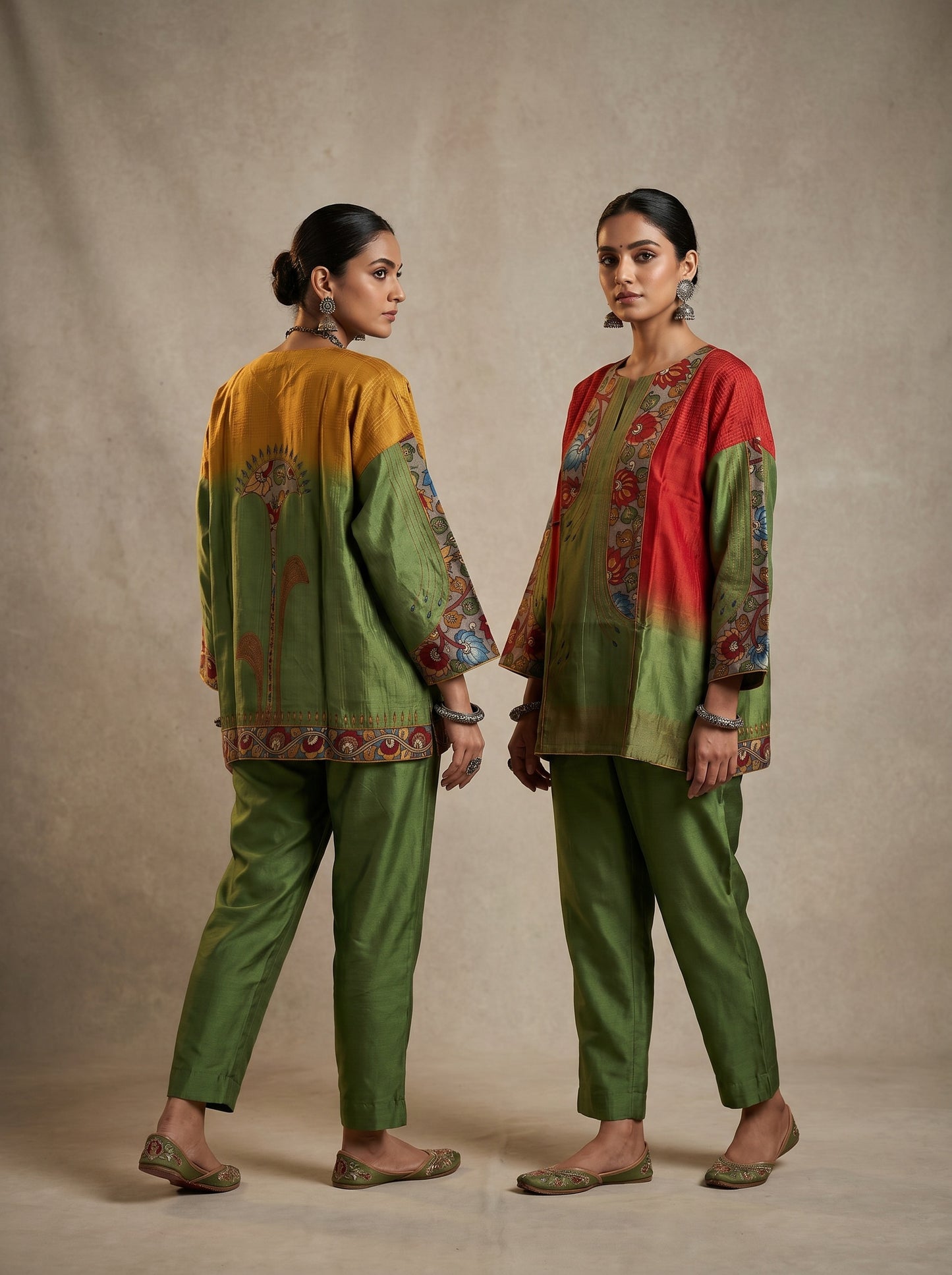 Semi Stitched Chanderi Kalamkari Short Tunic
