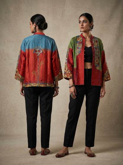 Semistitched Chanderi Jacket