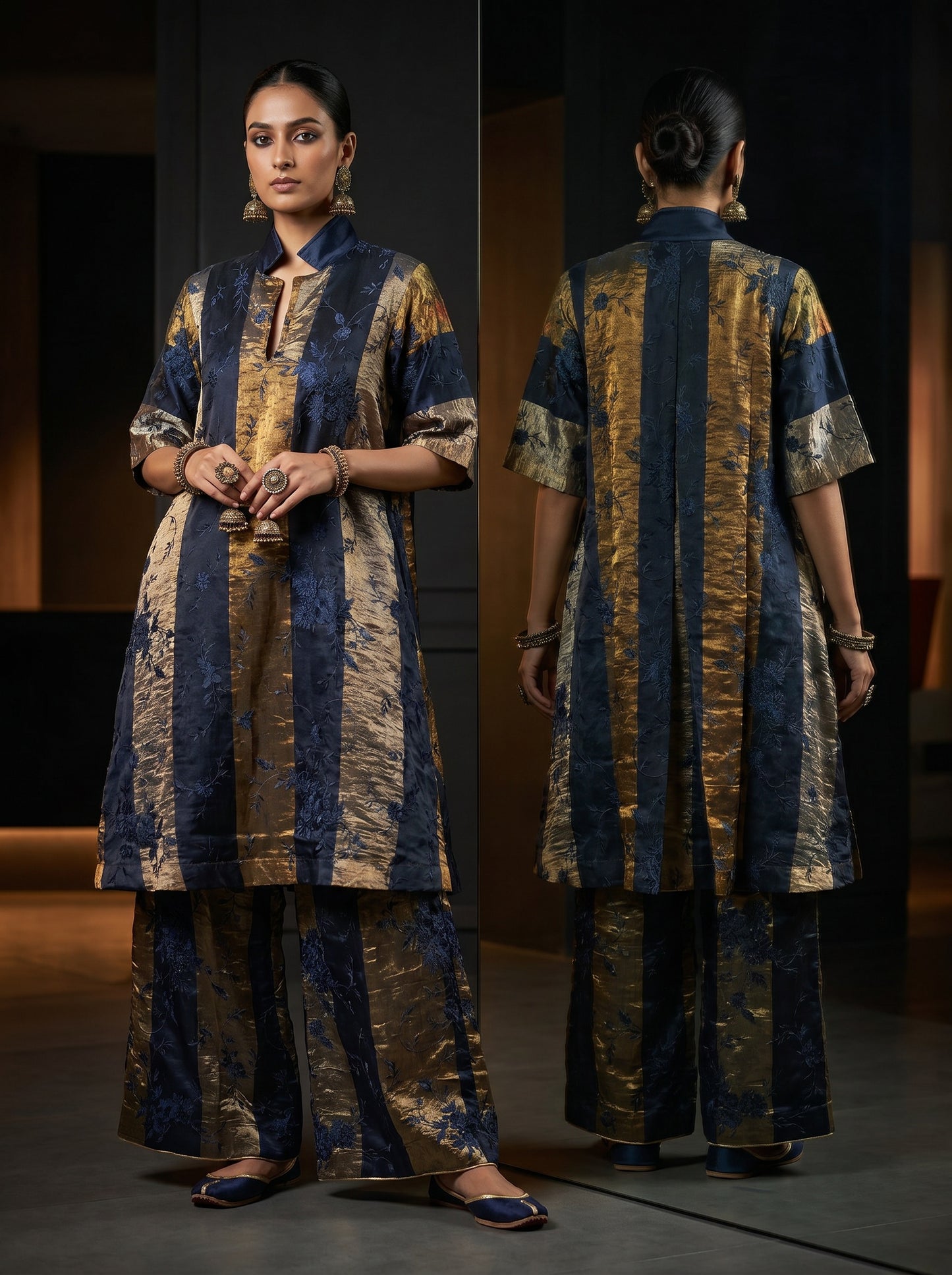 Indowestern chanderi formal coordset