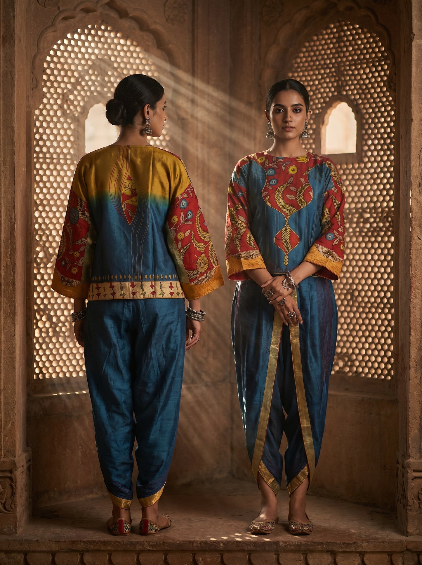 Semi Stitched Chanderi Kalamkari Ɓlouse