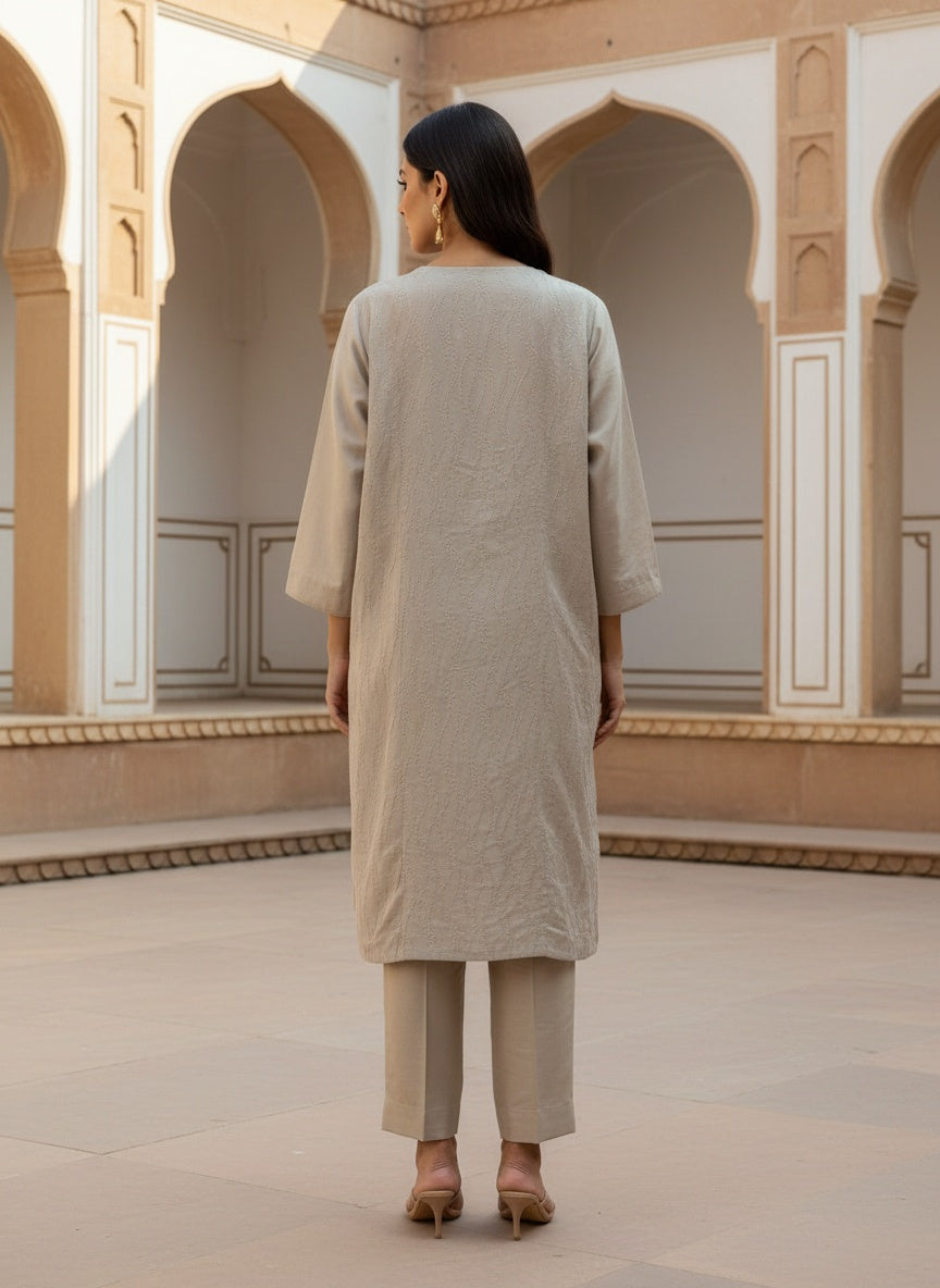 Semi Stitched Formal Chanderi Kurta